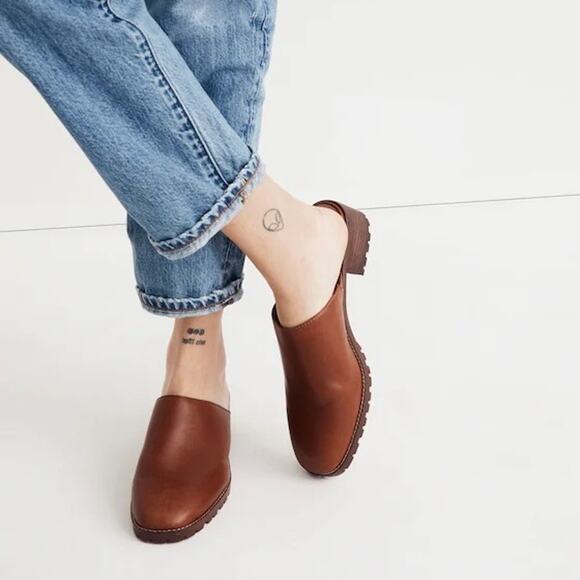 Madewell The Mindy Lugsole Leather Mule in "Dried Maple" Size 7.5 - Picture 3 of 9